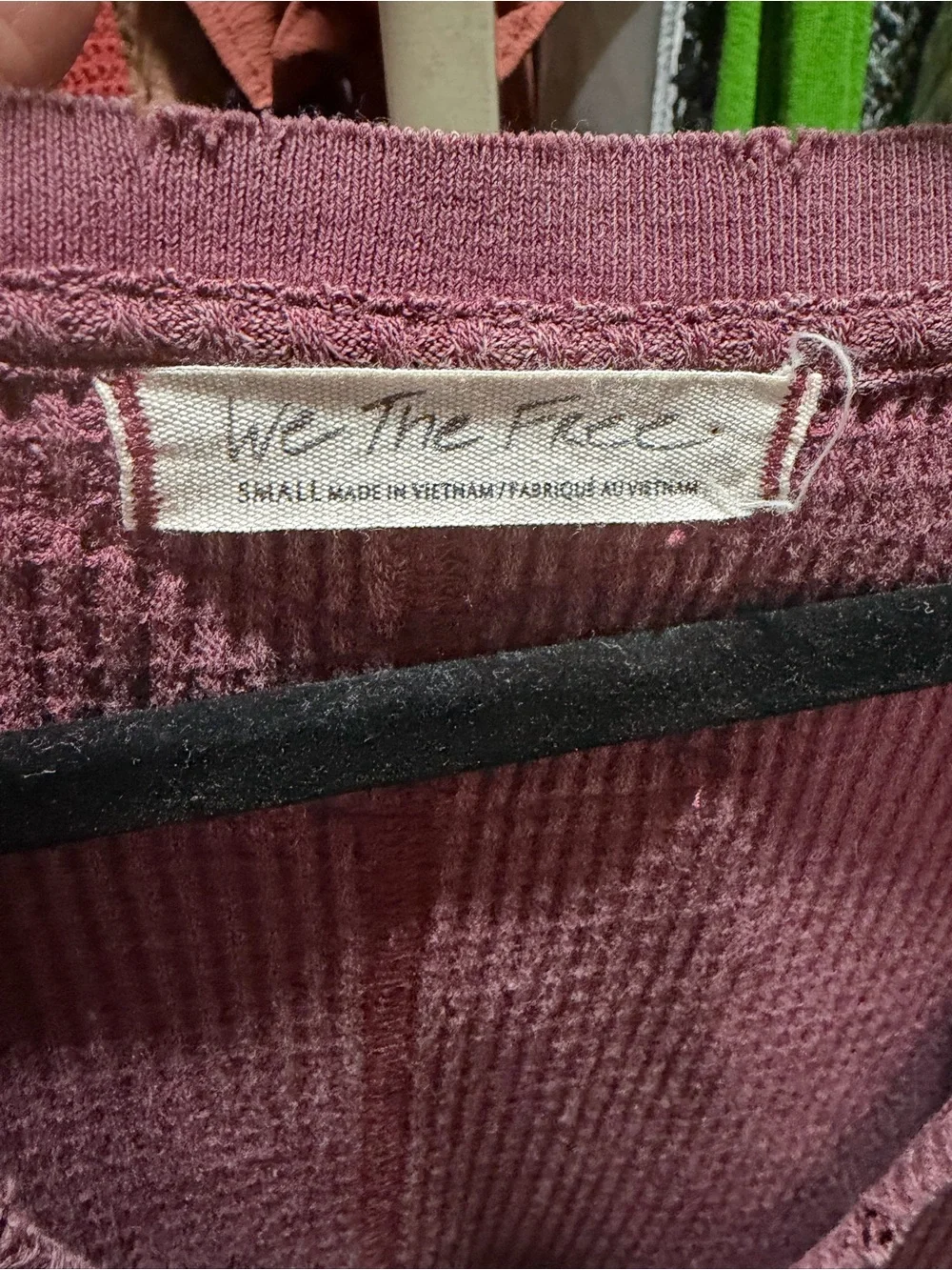 We The Free Dusty Rose Ribbed V-Neck Sweater